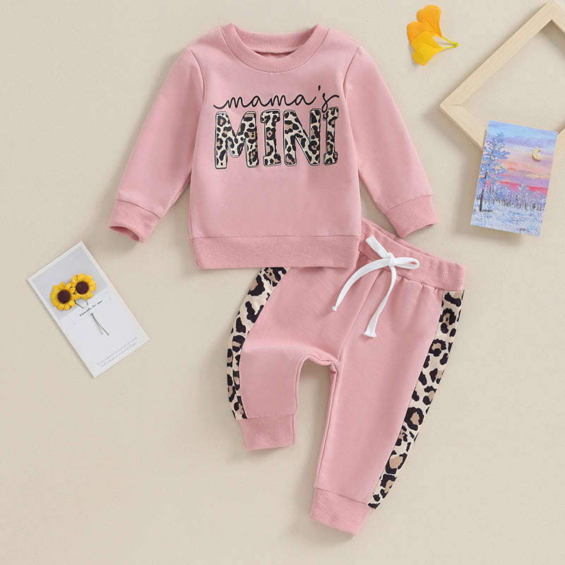 Lioraitiin 0-3Y Newborn Baby Girls Set Letter & Leopard Print Long