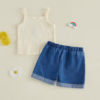 Lioraitiin Toddler Baby Girls Outfit Fashionable Cute Bee Embroidery