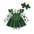 Lioraitiin Newborn Baby Girl St. Patrick's Day Outfit Long Sleeve