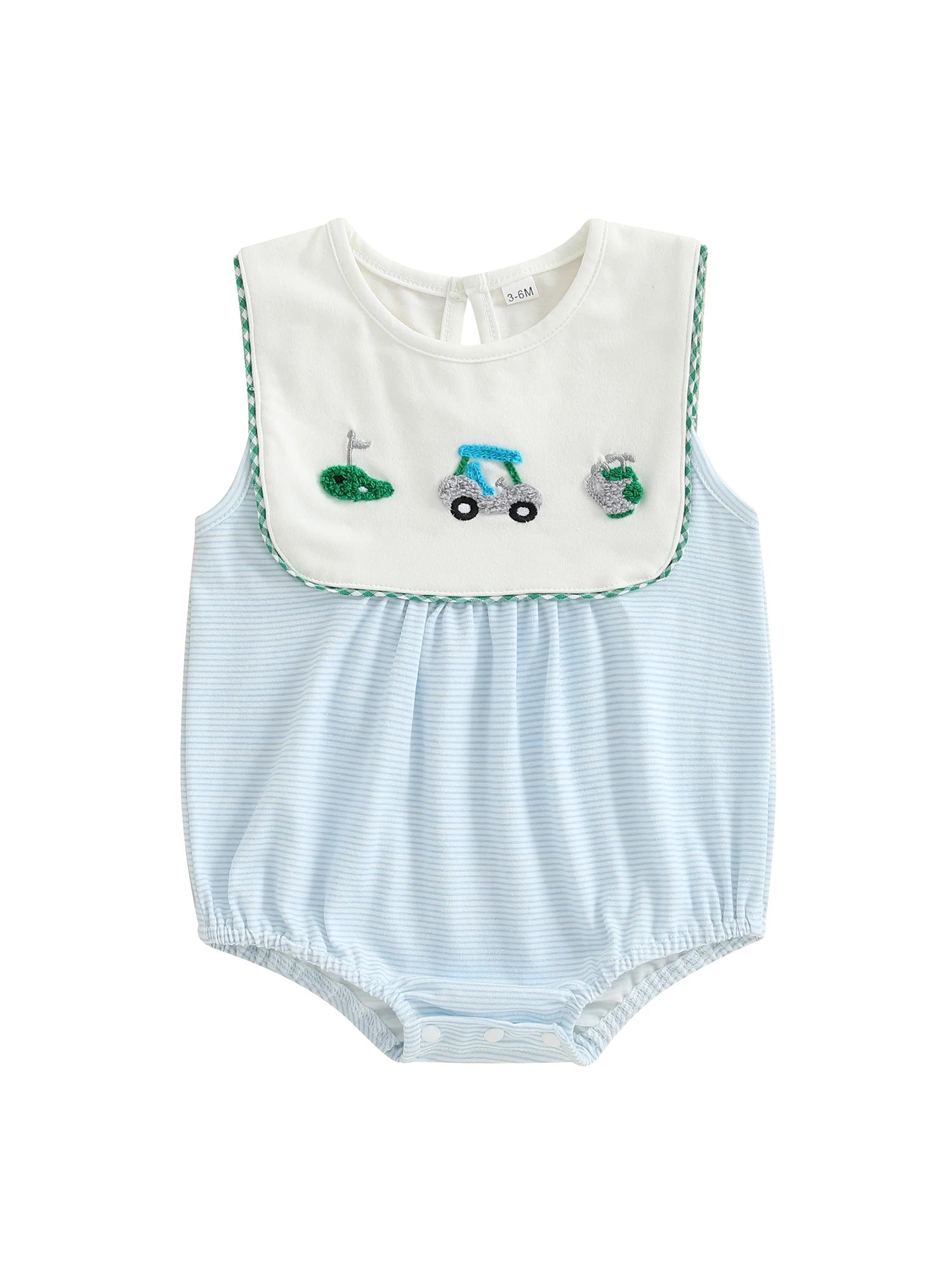 Lioraitiin Baby Boy Romper Sleeveless Crew Neck Striped Bodysuit for