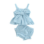 Lioraitiin 0-18M Newborn Baby Girl 2Pcs Sweet Set Striped Print Big