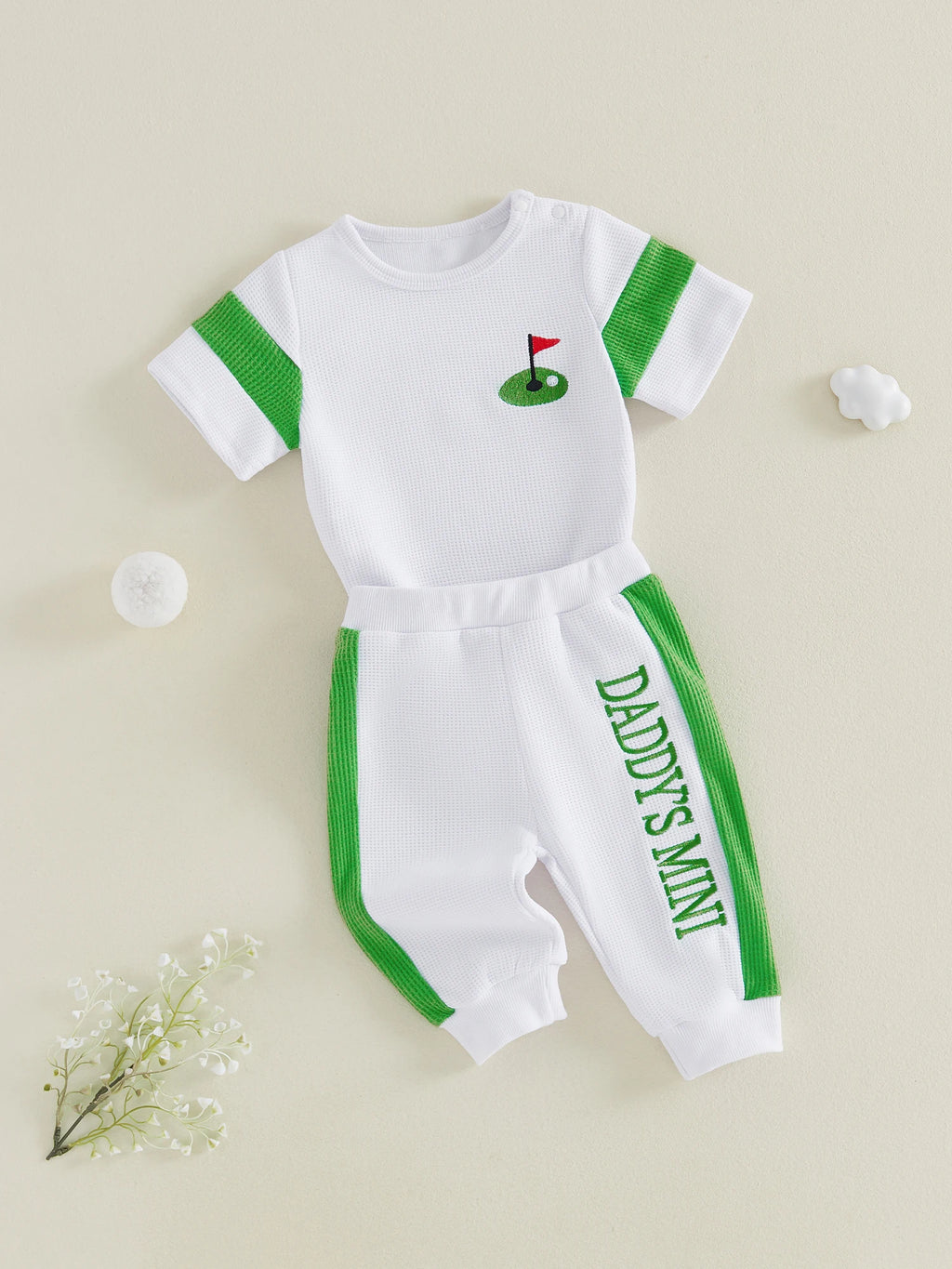 Lioraitiin Baby Boy Outfit Golf/Cartoon Bear Pattern Crew Neck Short