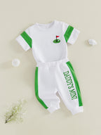 Lioraitiin Baby Boy Outfit Golf/Cartoon Bear Pattern Crew Neck Short