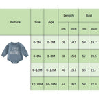 Lioraitiin Baby Boys Sweatshirts Rompers Letter Print Round Neck Long