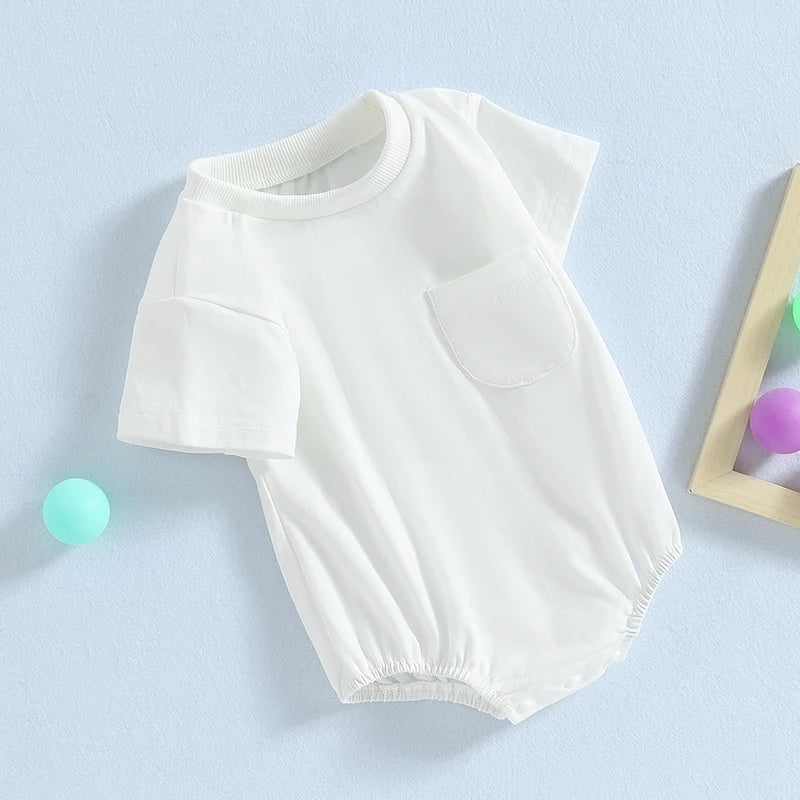 Lioraitiin 0-24M Infant Baby Girls Boys Bodysuit Short Sleeve Crew