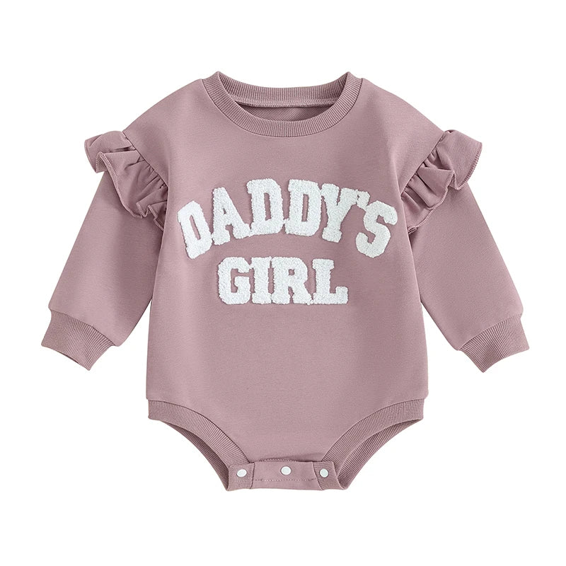 Lioraitiin 0-18M Daddys Girls Newborn Baby Ruffle Long Sleeve