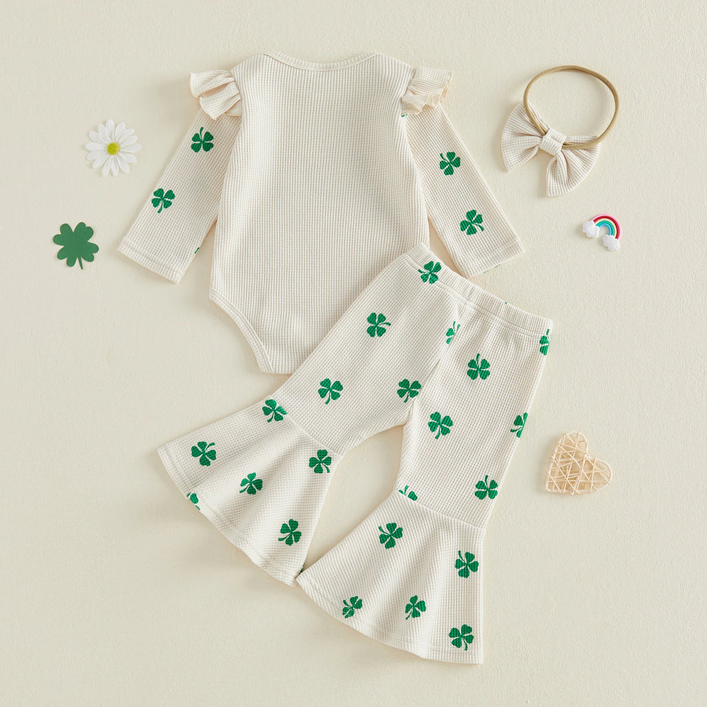 Lioraitiin Baby Girls Irish Day Outfits Long Sleeve O Neck Letter