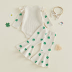 Lioraitiin Baby Girls Irish Day Outfits Long Sleeve O Neck Letter