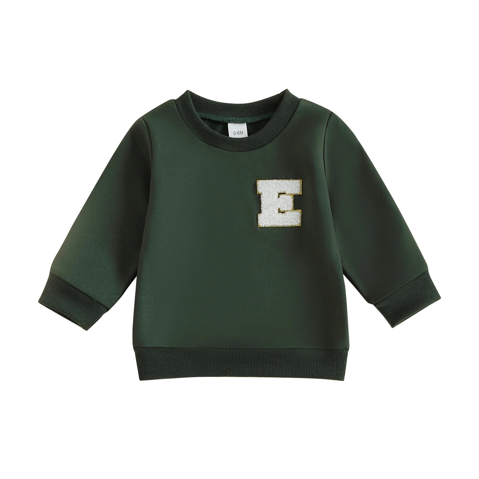 Toddler Baby Girl Boys Sweatshirt Letter Embroidery Round Neck Long