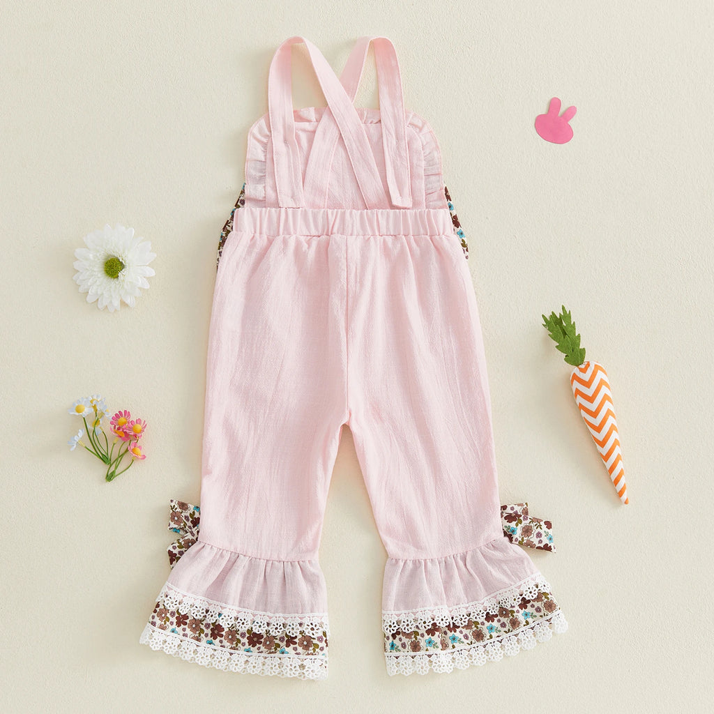 Lioraitiin Toddler Baby Girl Easter Romper Adorable Bunny Themed