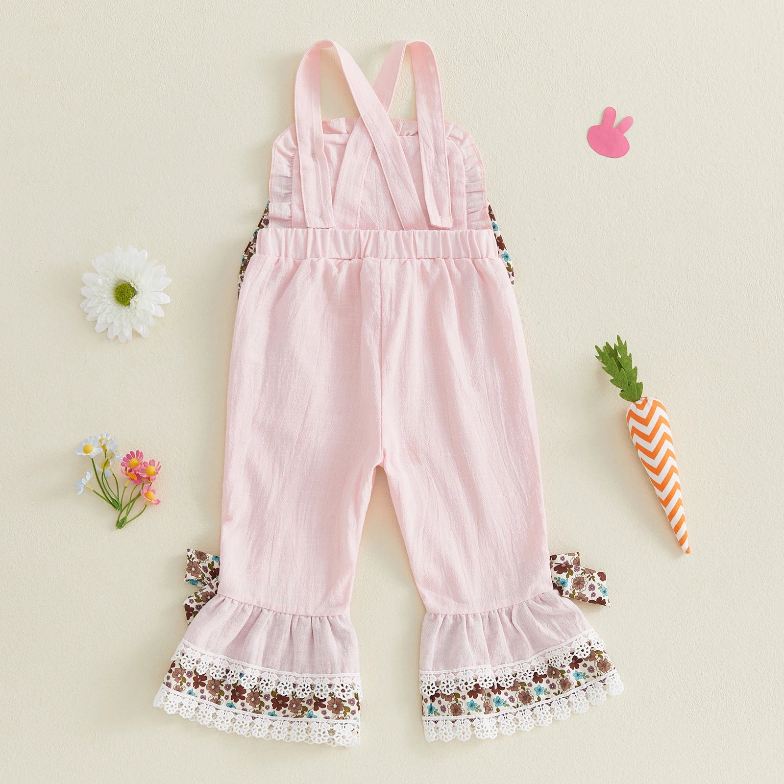 Lioraitiin Toddler Baby Girl Easter Romper Adorable Bunny Themed