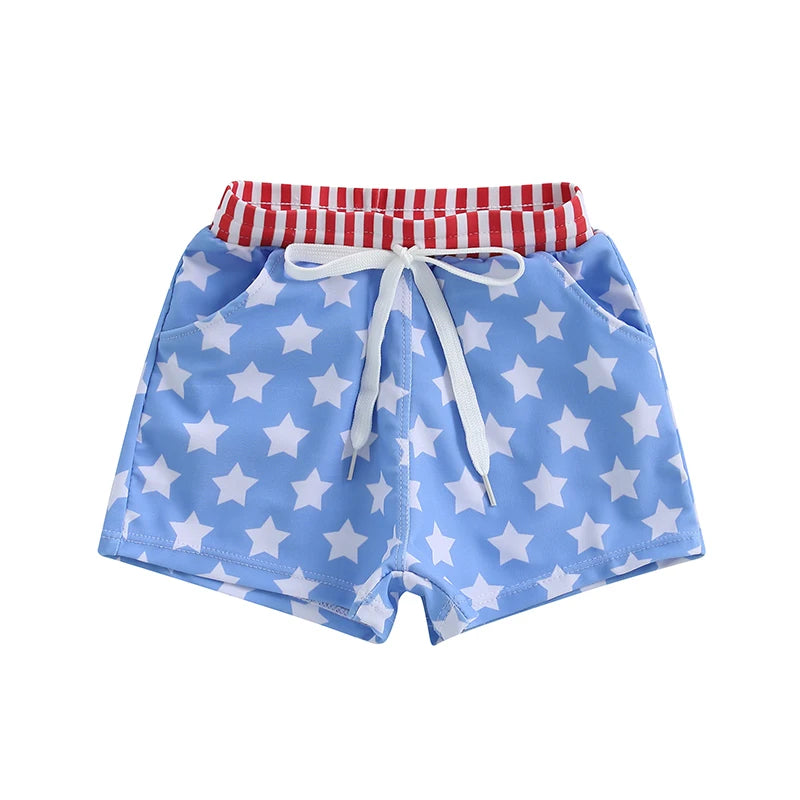 Lioraitiin Toddler Baby Boys Beach Shorts Kids Independence Day