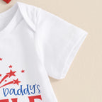Lioraitiin Baby Girls 4th of July Outfit Letter Print Short Sleeves