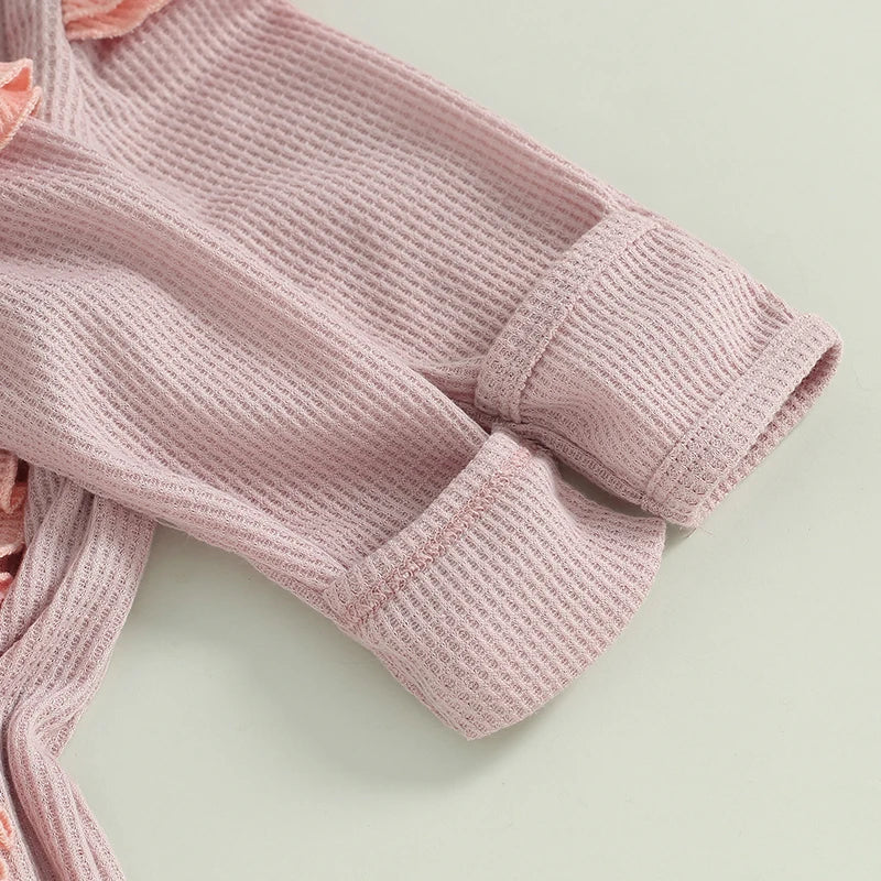 Lioraitiin Baby Girls Outfit, Long Sleeve Crew Neck Frills Zipped