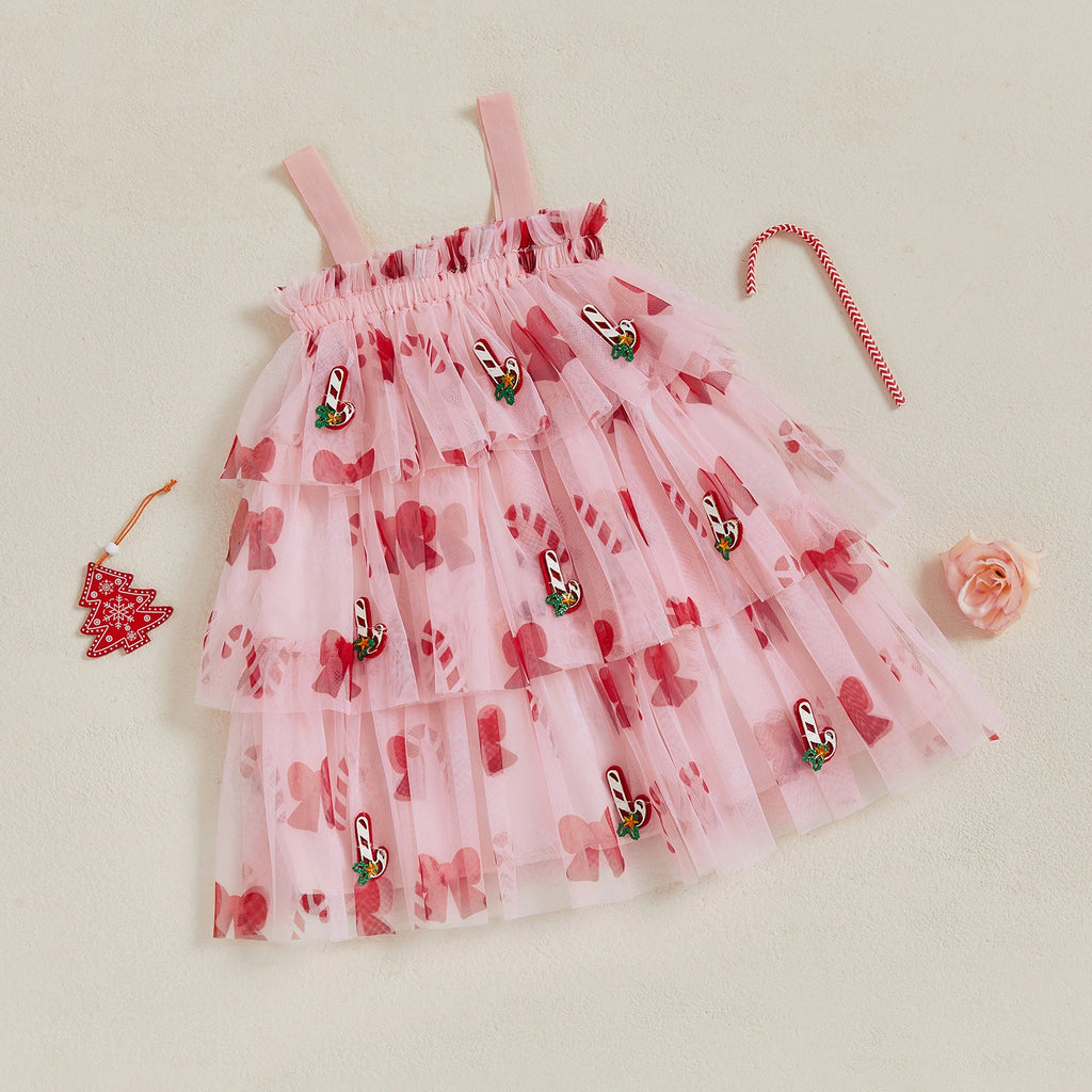 Lioraitiin Toddler Baby Girl Christmas Dress Santa Claus Print
