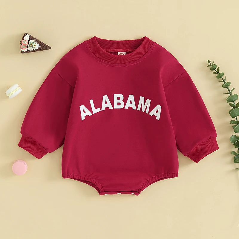 Lioraitiin 0-24M Baby Boy Girl Football Bodysuit Sweatshirt Oversize