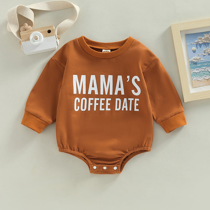 Lioraitiin 0-12M Infant Baby Boy Girl Bodysuit Letter MAMA's Coffee