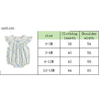 Lioraitiin Baby Girls Romper Fly Sleeve Crew Neck Bow Leaves Print