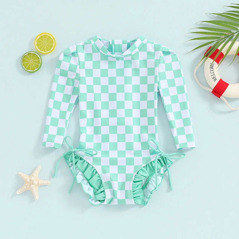 Lioraitiin Newborn Girls Bikini Beach Swimwear Long Sleeve