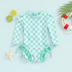Lioraitiin Newborn Girls Bikini Beach Swimwear Long Sleeve
