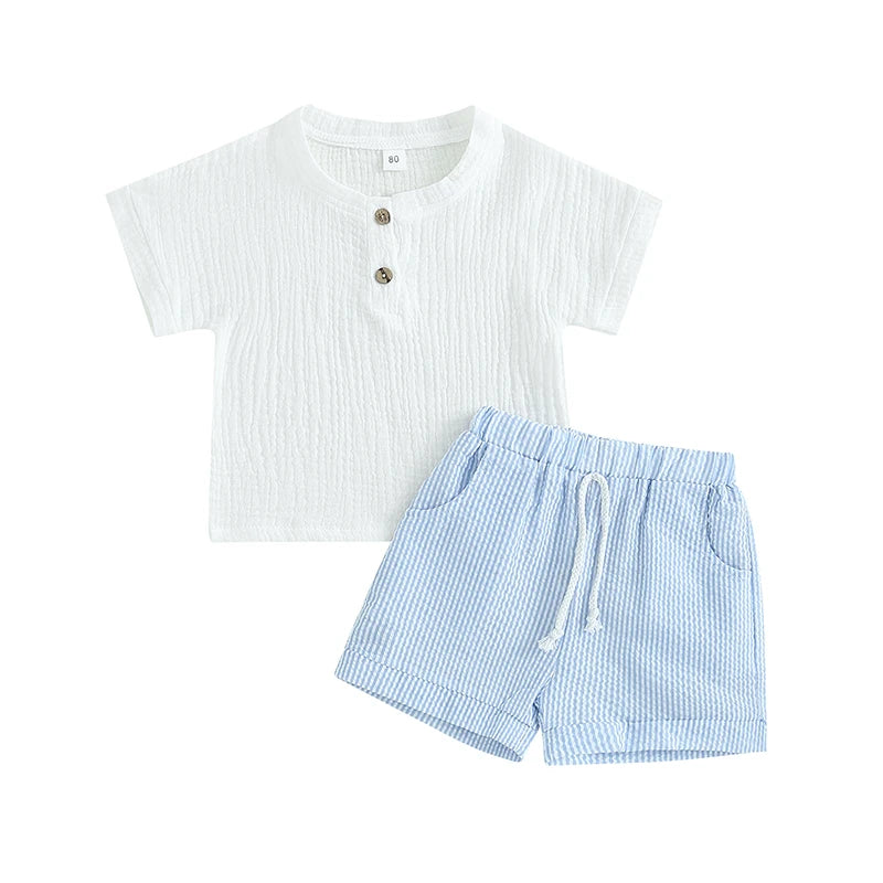 Lioraitiin 6M-4Y Toddler Baby Girls 2Pcs Outfits Short Sleeve T-Shirt