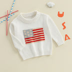 Lioraitiin Kids Baby Girls Boys 4th of July Sweater US Flag Pattern