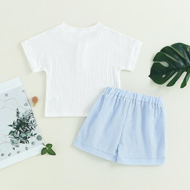 Lioraitiin 6M-4Y Toddler Baby Girls 2Pcs Outfits Short Sleeve T-Shirt