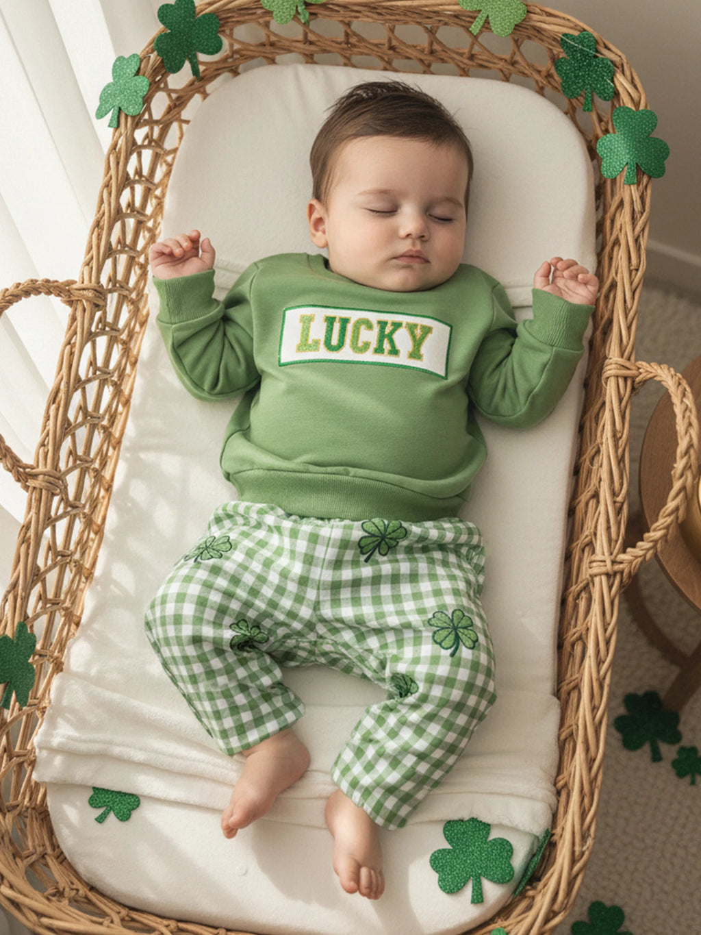 Lioraitiin Toddler Baby Boy Irish Outfit Long Sleeve Crew Neck