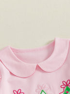 Lioraitiin Baby Girl Christmas Romper Long Sleeve Doll Collar