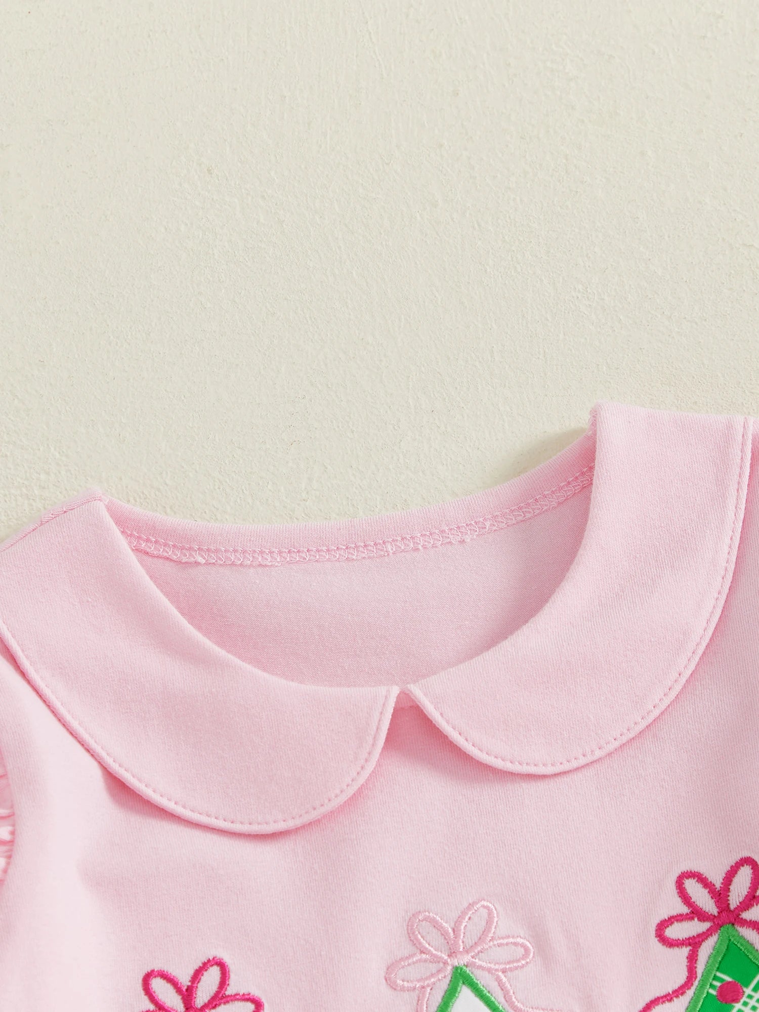 Lioraitiin Baby Girl Christmas Romper Long Sleeve Doll Collar