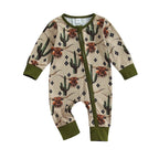 Lioraitiin 0-12M Infant Baby Boys Jumpsuit Long Sleeve Cow/Horse