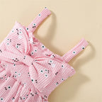 Lioraitiin Newborn Baby Ribbed Jumpsuit Baby Girls Sleeveless Flower