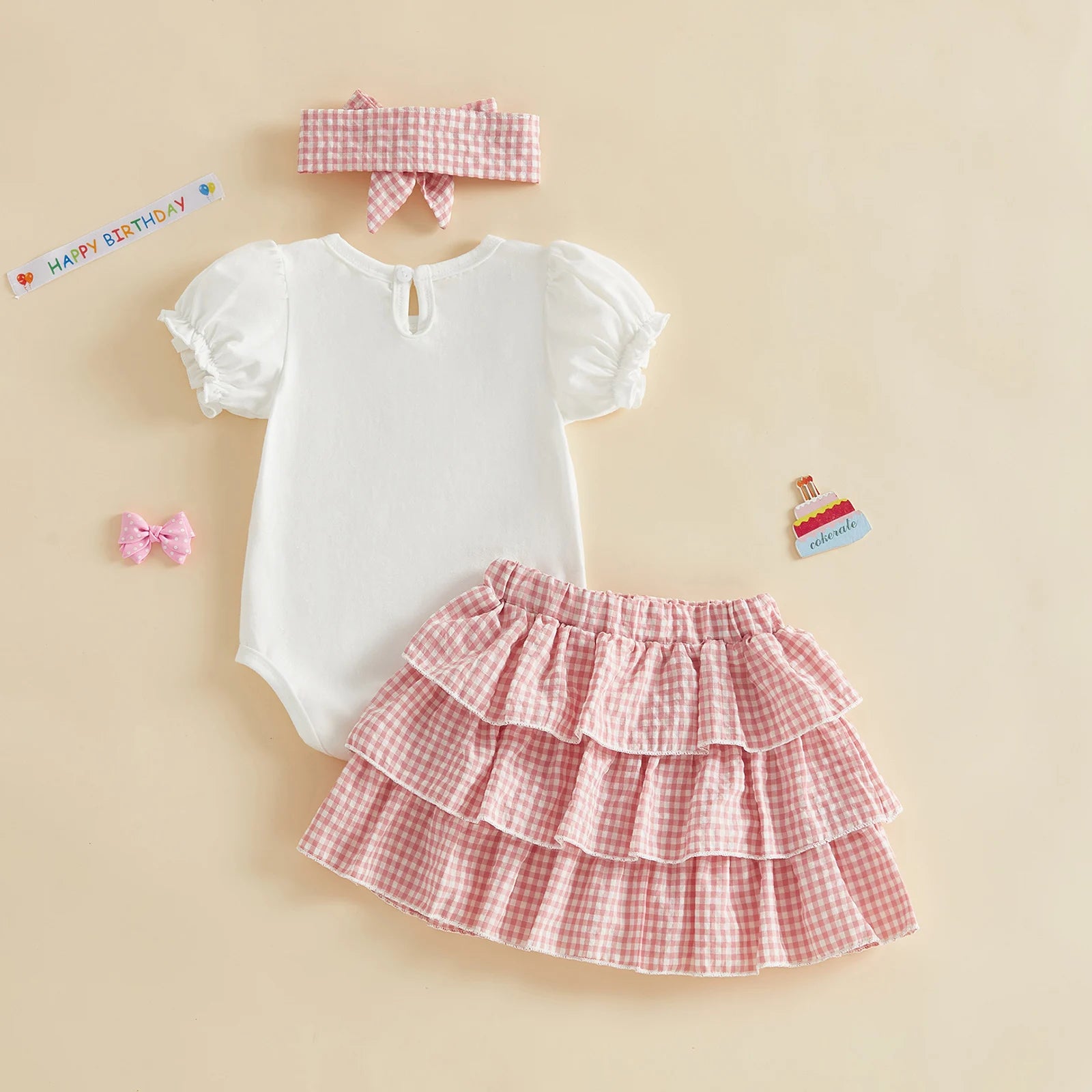 Lioraitiin Baby Girl 1st Birthday Outfit Cute Short Sleeve Letters