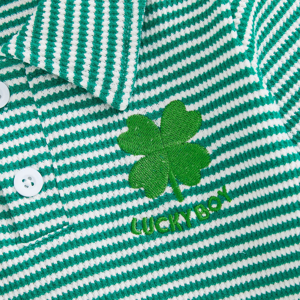 Lioraitiin Toddler Little Boy Irish Sweatshirt Striped Clover Letter