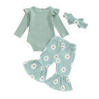 Lioraitiin 0-18M Baby Girls Outfits Letter Print Long Sleeve Romper