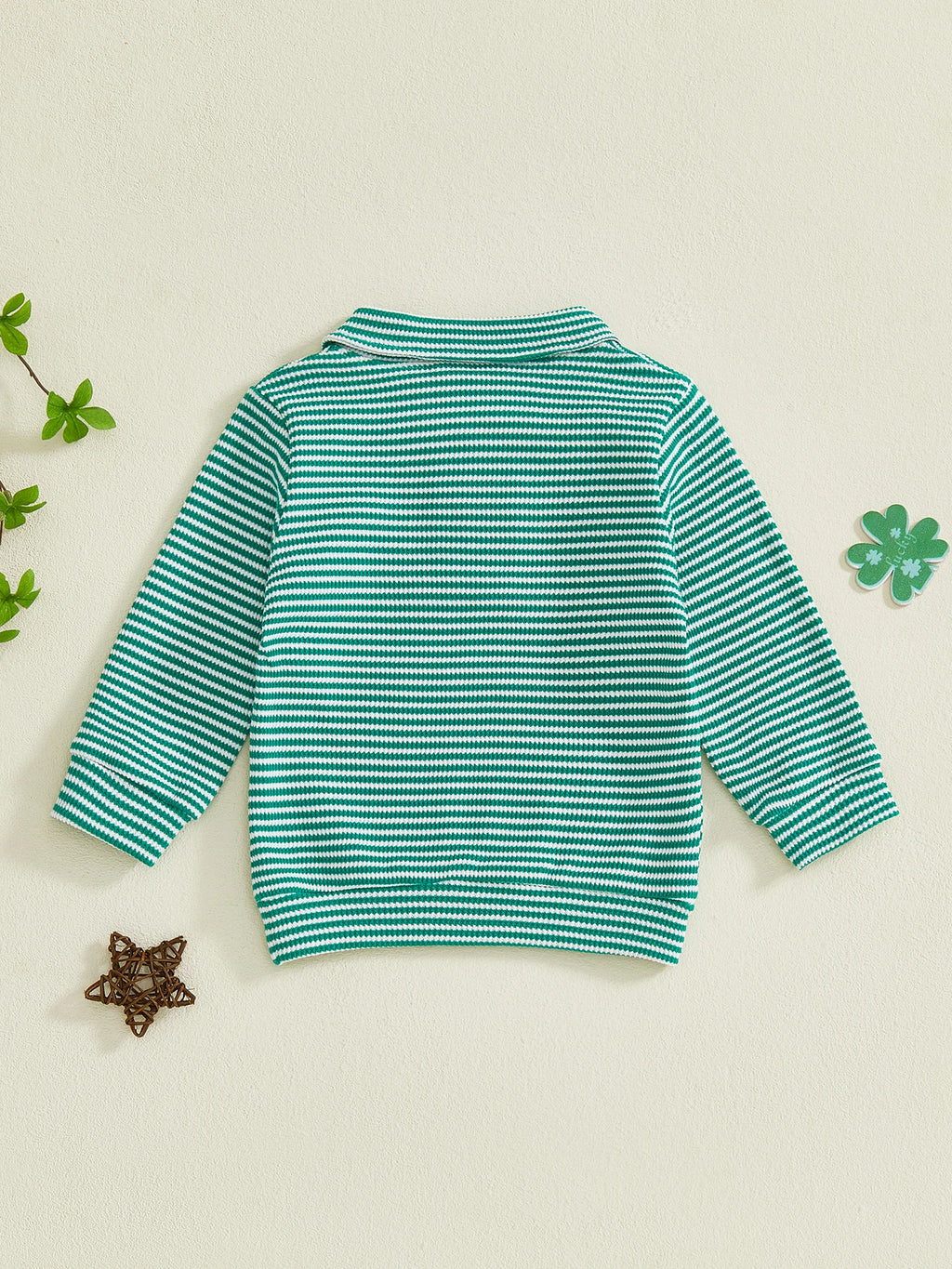 Lioraitiin Toddler Little Boy Irish Sweatshirt Striped Clover Letter