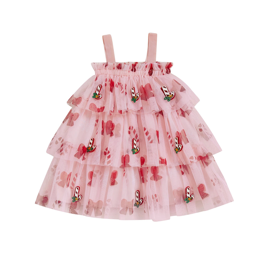 Lioraitiin Toddler Baby Girl Christmas Dress Santa Claus Print