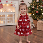 Lioraitiin Toddler Baby Girl Christmas Dress Santa Claus Print