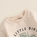 Lioraitiin Baby Boy Outfits Long Sleeve Tractor Letter Print Tops +