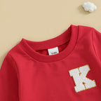 Toddler Baby Girl Boys Sweatshirt Letter Embroidery Round Neck Long