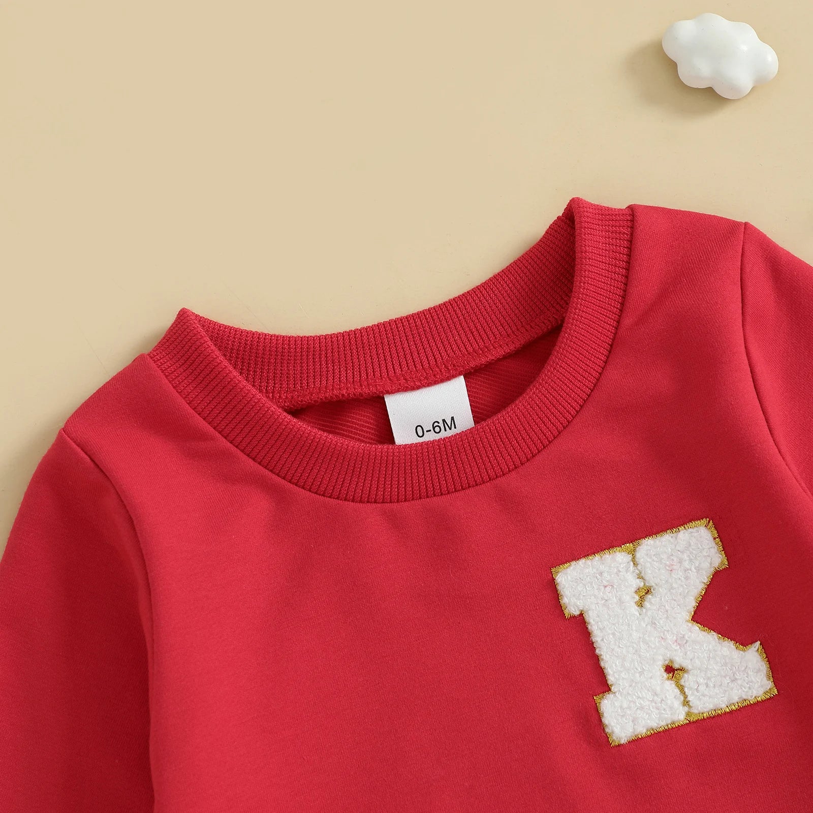Toddler Baby Girl Boys Sweatshirt Letter Embroidery Round Neck Long