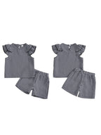 Lioraitiin Toddler Baby Girls Plaid Outfit Fashionable Cute Flying