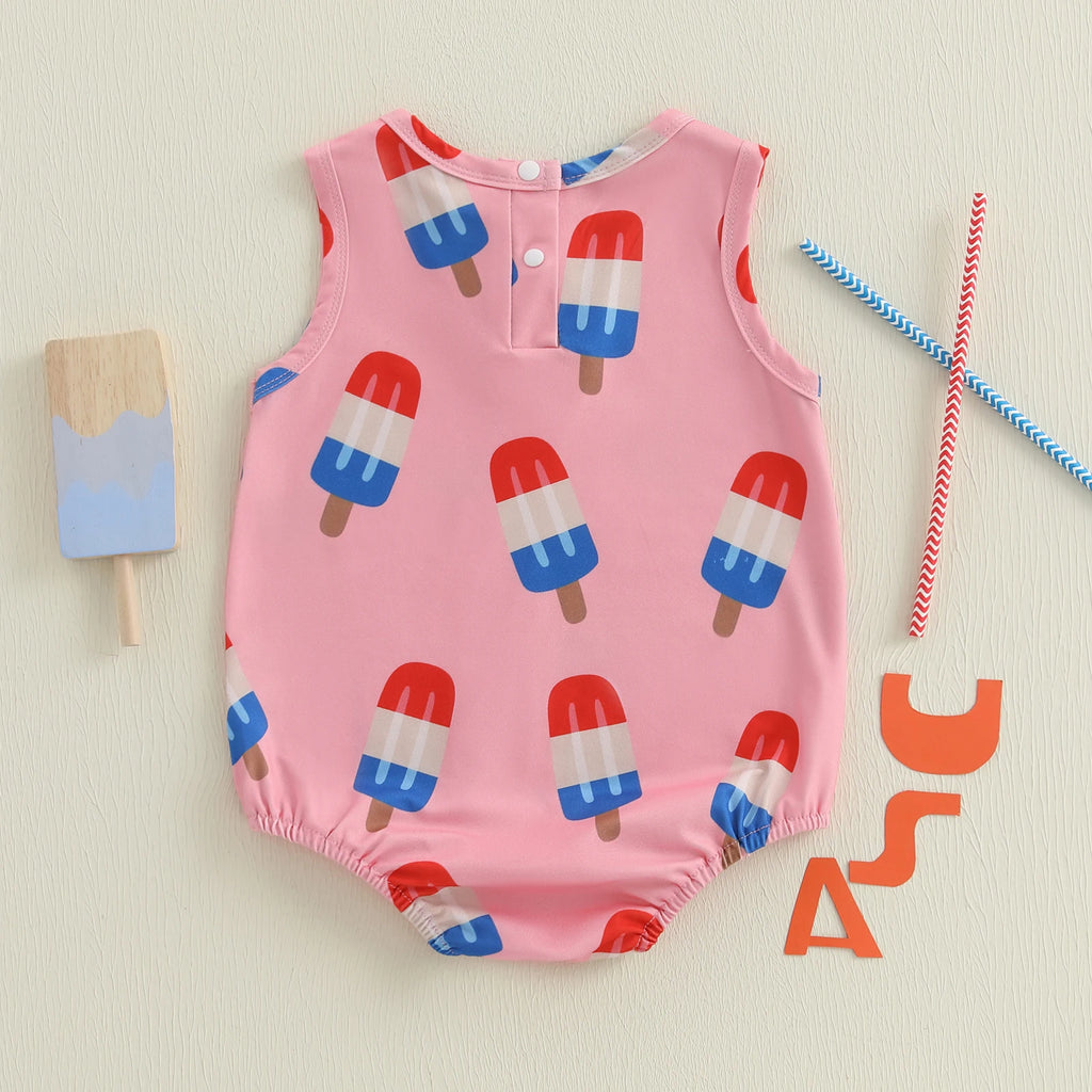 Lioraitiin Newborn Baby Boys Fourth of July Romper for Girls Cute