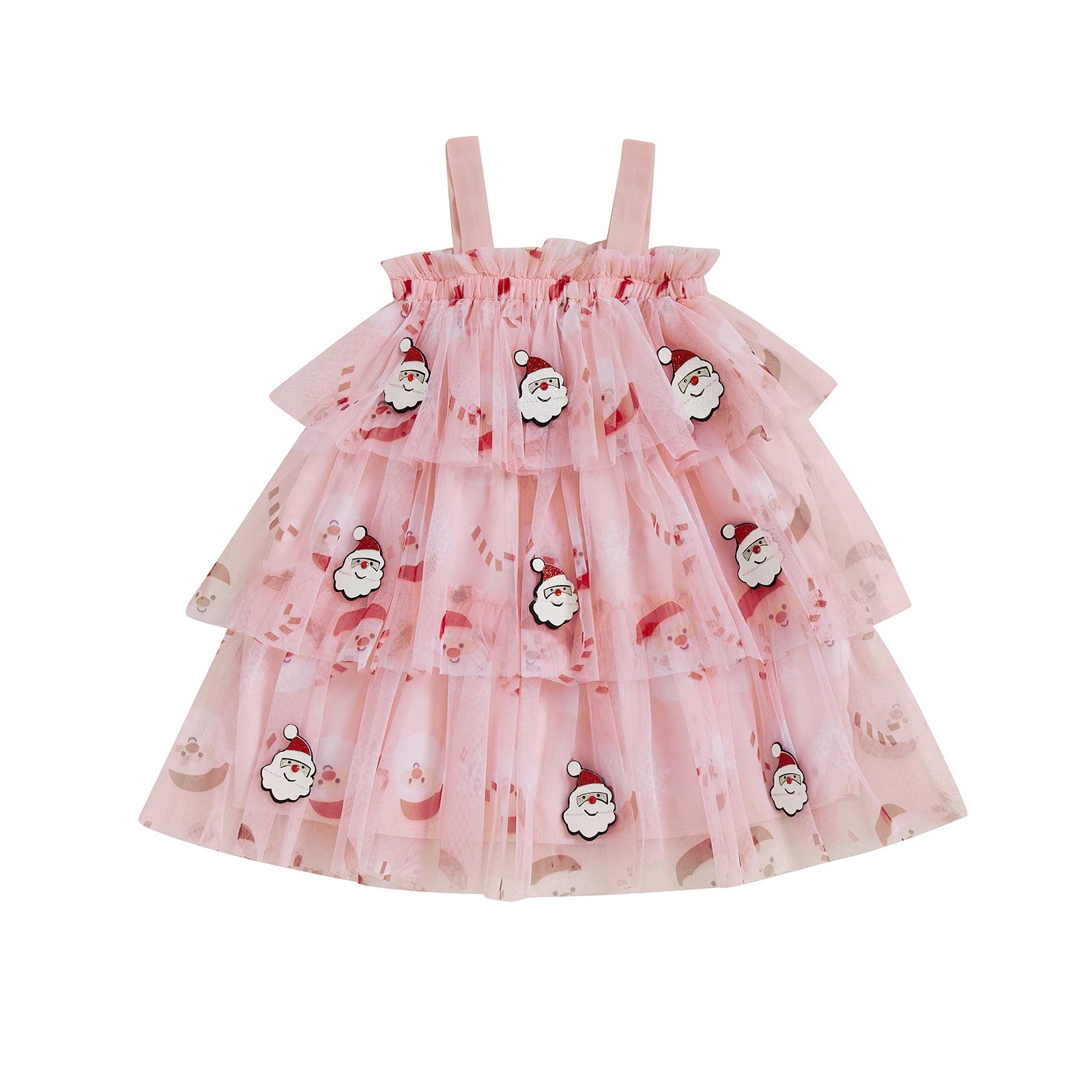 Lioraitiin Toddler Baby Girl Christmas Dress Santa Claus Print
