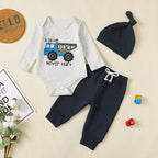 Lioraitiin Baby Boy Outfit Tractor Print Long Sleeve Rompers and