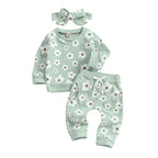 Lioraitiin Infant Baby Girl 2Pcs Set Flower Print Long Sleeve