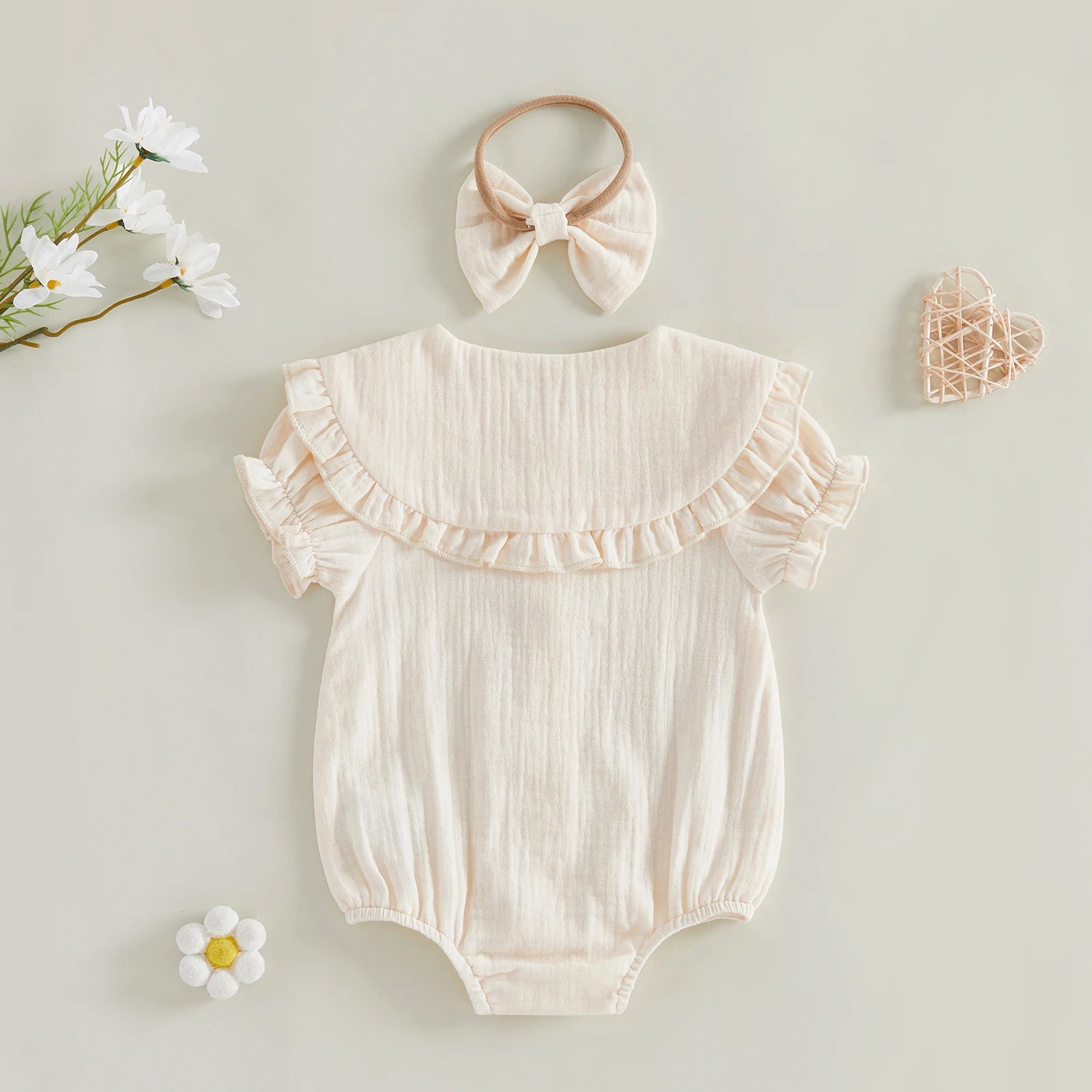Lioraitiin Baby Girls 2 Piece Outfits Adorable Solid Color Short