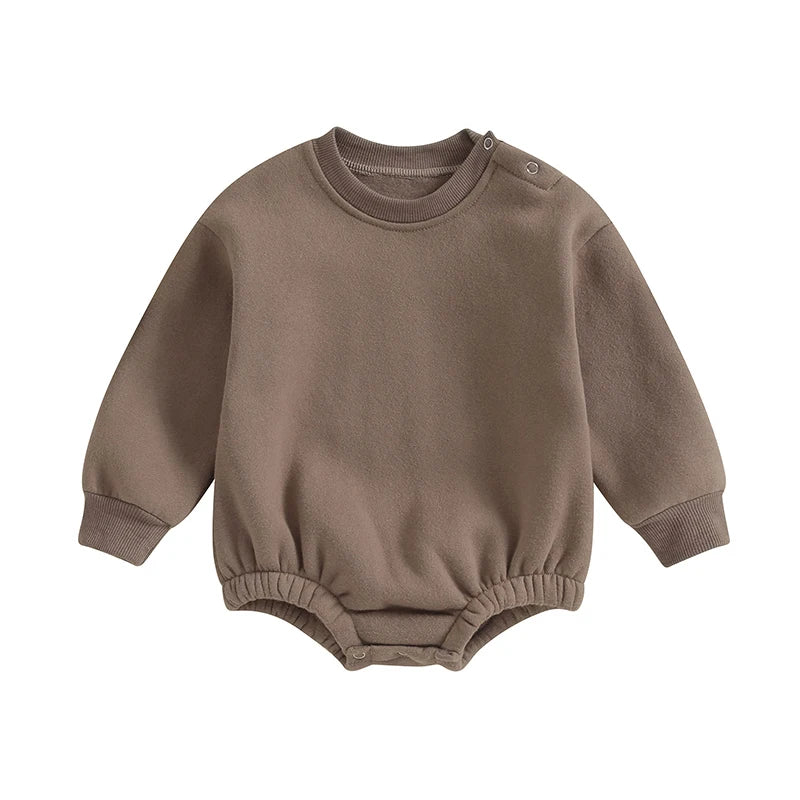 Lioraitiin 0-18M Newborn Baby Boy Girl Outfits Fleece Solid Color