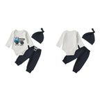 Lioraitiin Baby Boy Outfit Tractor Print Long Sleeve Rompers and