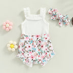 Lioraitiin 0-18M Infant Baby Girls Shorts Set Sleeveless Romper